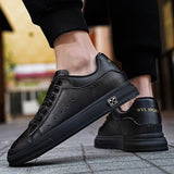Elevate Your Style and Comfort Leisure Sport Shoes 6cm Black Men Sneakers - Tophatter Daily Deals
