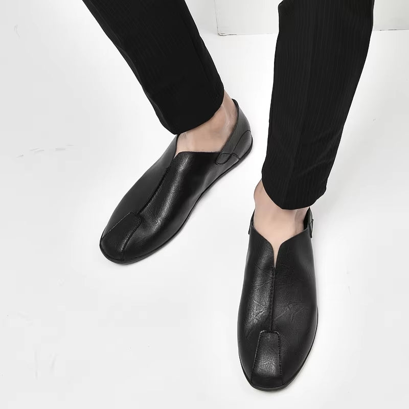Vintage Classic Slip On Men Shoes round Toe Loafers Shoes Men Shoes - Tophatter Daily Deals