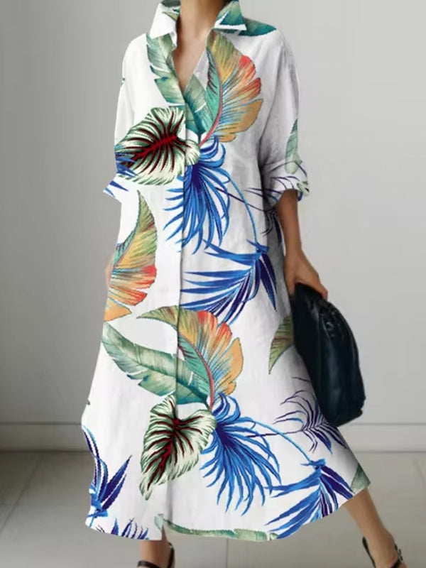 Women's Elegant Shirt Dresses White Maxi Dresses - Tophatter Daily Deals