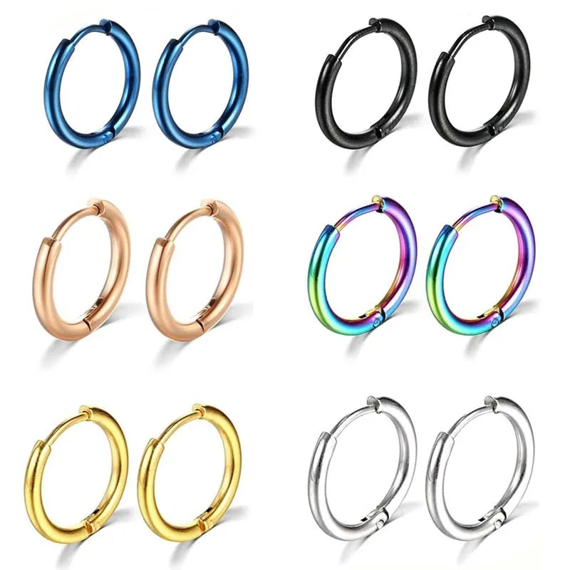 Unisex Stainless Steel Hoop Earrings Earrings - Tophatter Daily Deals