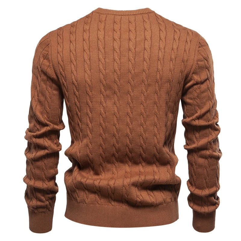 Round Neck Classic Twist Patterned Pullover Knitted Men's Clothing - Tophatter Daily Deals