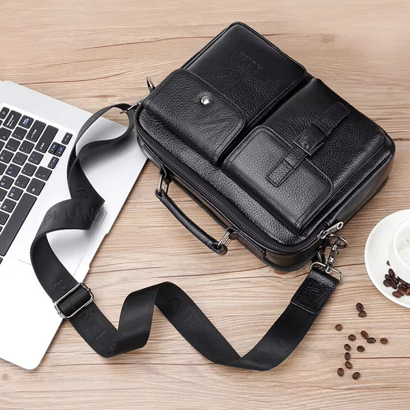 Cowhide Casual Handbag Tote Briefcase Bag - Tophatter Daily Deals