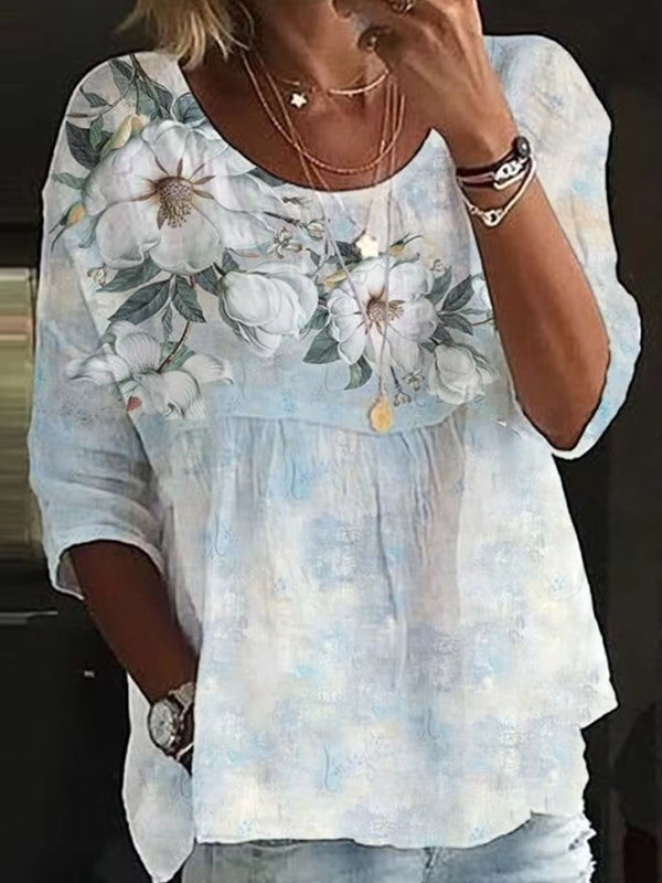 Casual Women Shirt Holiday Weekend Blouse Sky Blue Blouses - Tophatter Daily Deals