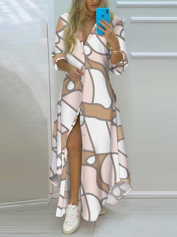 Casual Shirt Dress Maxi Dresses - Tophatter Daily Deals