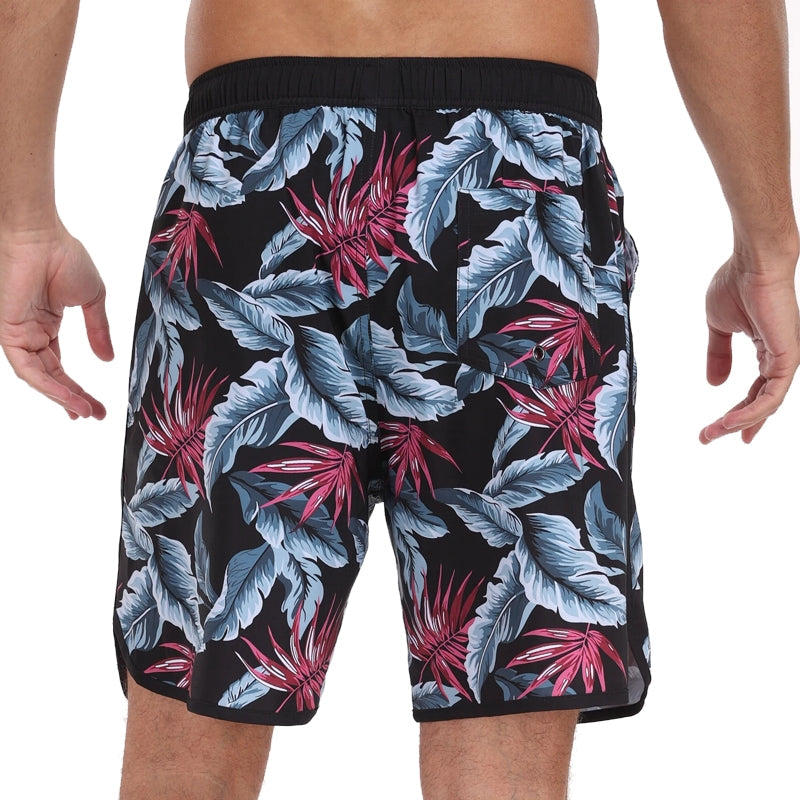 Men Beach Pants Casual Vacation Printed Short Swimsuit - Tophatter Daily Deals