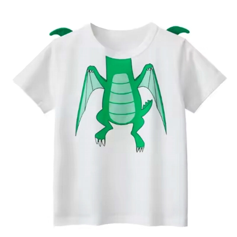 Cartoon Dinosaur T-shirts for boys O-neck children Cloth White kids clothing - Tophatter Daily Deals