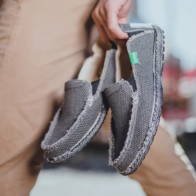 Canvas Loafers Breathable Men Flat Lazy Shoes Loafers - Tophatter Daily Deals