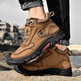 Winter Wear-resistant Ankle Mountaineering Boots Men Dresses Shoes - Tophatter Daily Deals