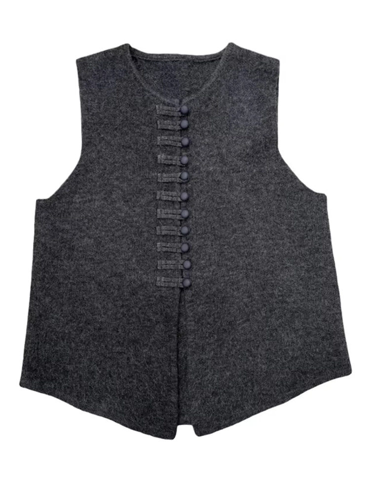 Winter Round Neck Vest Sweater Tops Blouses - Tophatter Daily Deals