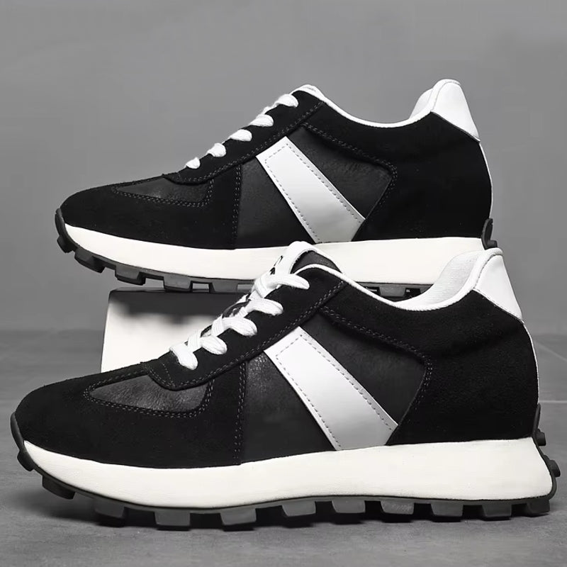 Cow Suede Leather Sneakers For Men Sport Shoes Black Men Sneakers - Tophatter Daily Deals