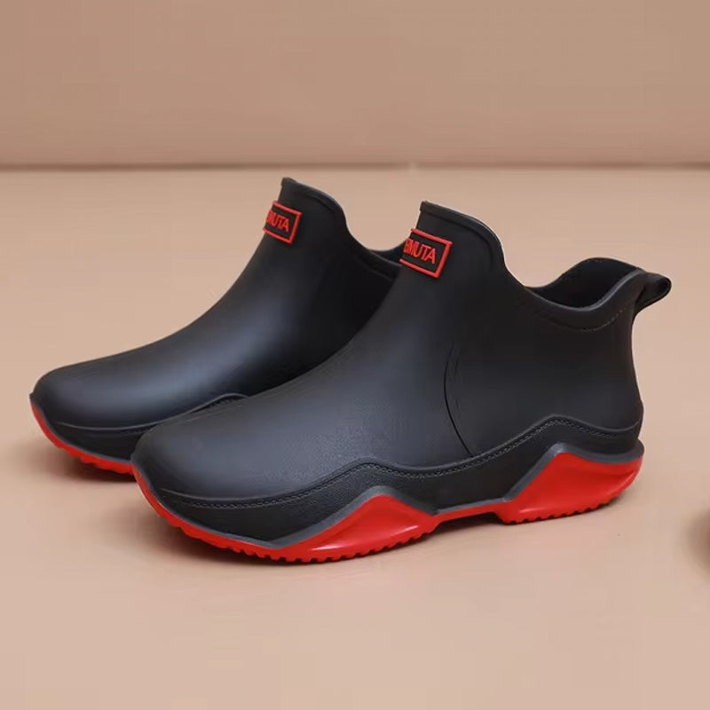 Unisex Rain Shoes Ankle Women Waterproof Shoes Red Boots - Tophatter Daily Deals