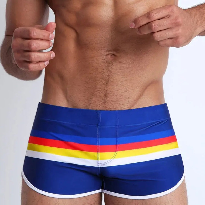 Sexy rainbow Pride Strips Swimwear Pad Push-up Swimsuit - Tophatter Daily Deals