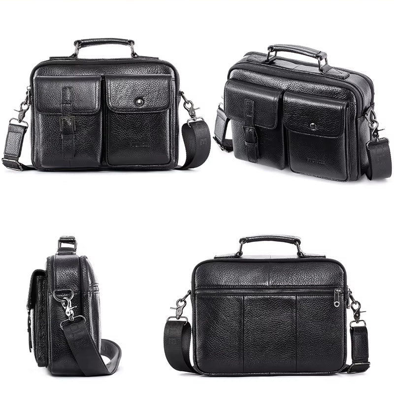 Cowhide Casual Handbag Tote Briefcase Bag - Tophatter Daily Deals