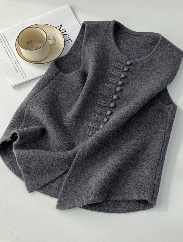 Winter Round Neck Vest Sweater Tops Blouses - Tophatter Daily Deals