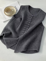 Winter Round Neck Vest Sweater Tops Blouses - Tophatter Daily Deals