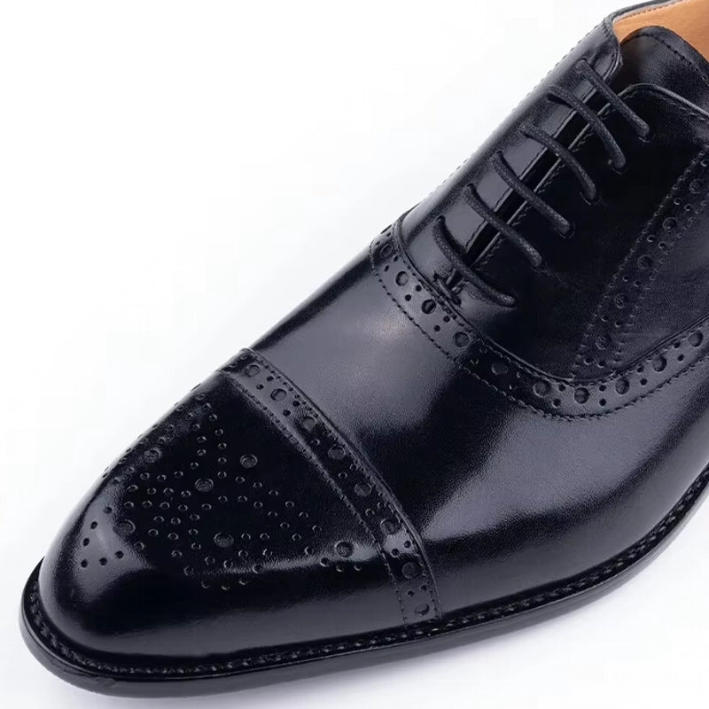 Genuine Cowhide Formal Office Classic Brogue Shoe Men Dresses Shoes - Tophatter Daily Deals