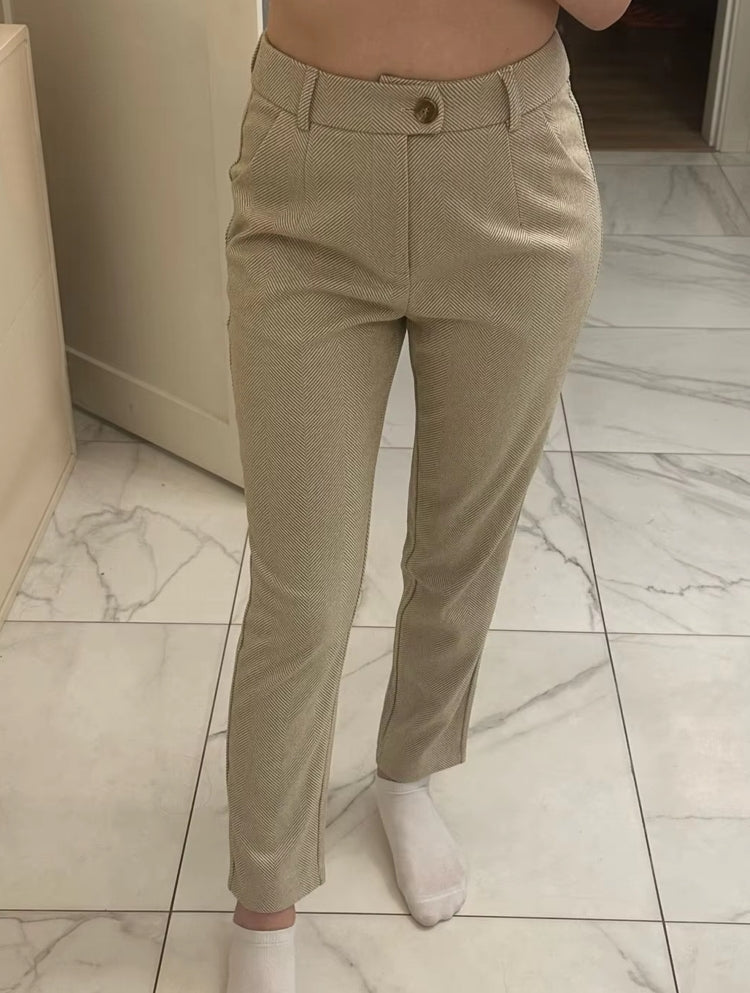 Women Harem Pencil Woolen Pants Beige Jumpsuits & Pants - Tophatter Daily Deals