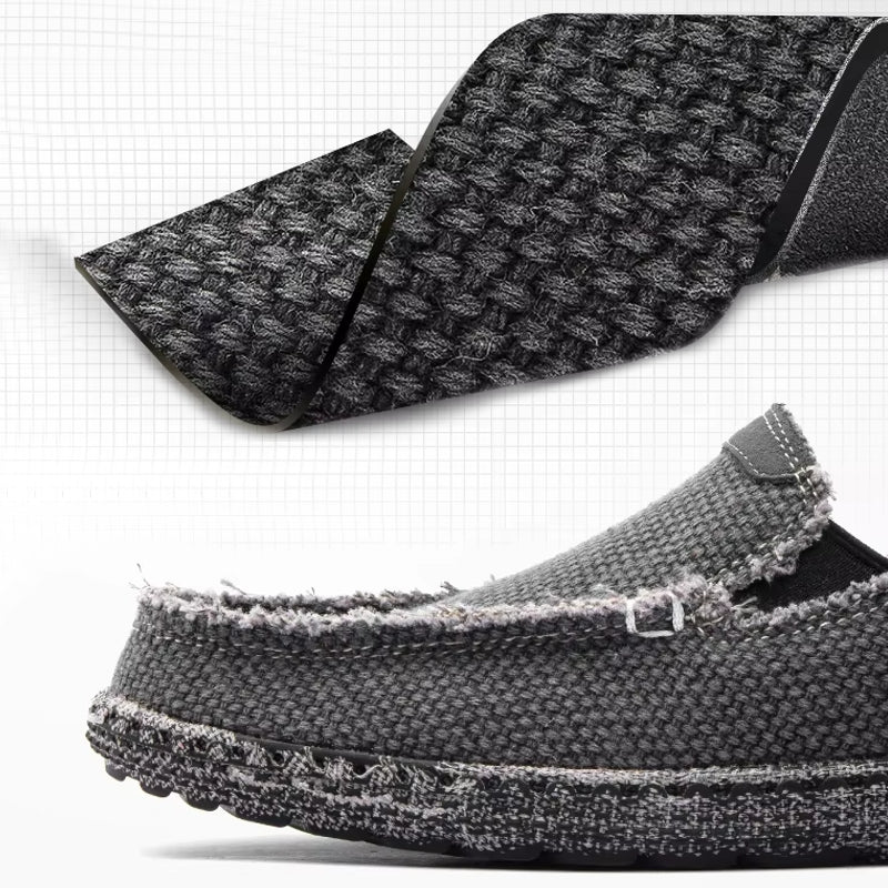 Canvas Loafers Breathable Men Flat Lazy Shoes Loafers - Tophatter Daily Deals