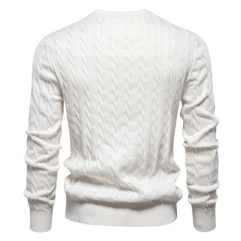 Round Neck Classic Twist Patterned Pullover Knitted Men's Clothing - Tophatter Daily Deals
