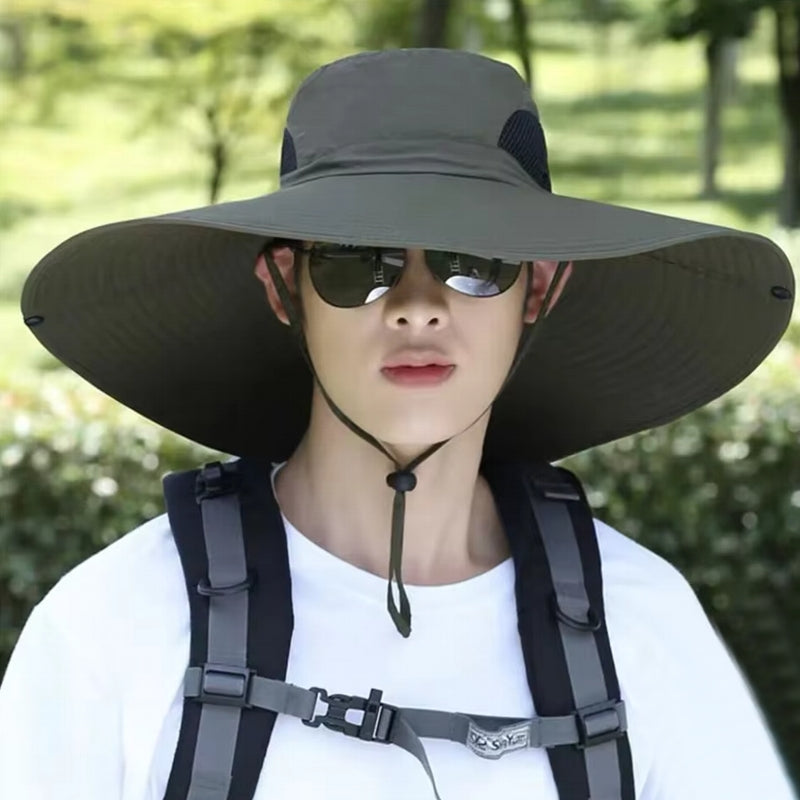 Summer 15CM Large Brim Sun Hat Green Cap - Tophatter Daily Deals