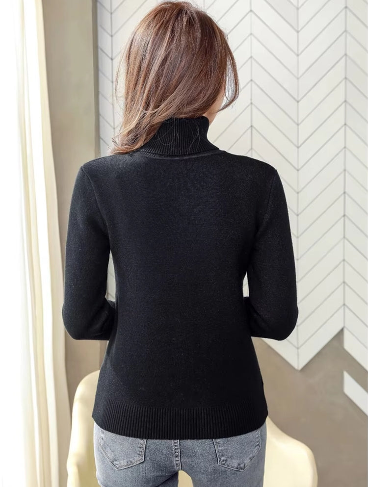 The Elegant Thick Slim Knitted Pullover Blouses - Tophatter Daily Deals