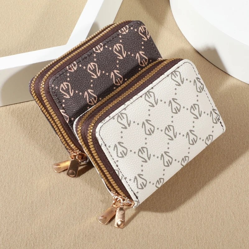 Chic Vintage Double Zipper Card Holder Wallet for Women Wallets - Tophatter Daily Deals