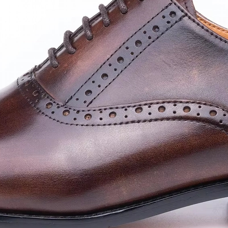 Genuine Cowhide Formal Office Classic Brogue Shoe Men Dresses Shoes - Tophatter Daily Deals