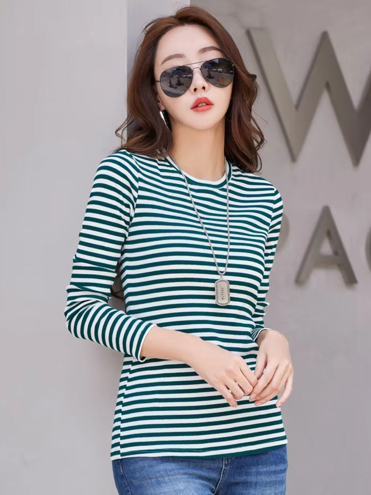 Perfect Blend of Style and Comfort Striped T-Shirt Blouses - Tophatter Daily Deals