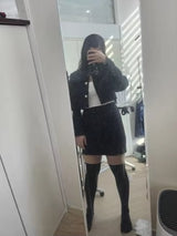 Women Tweed Pearl Buttons Jackets Skirts Work Wear Blazers - Tophatter Daily Deals