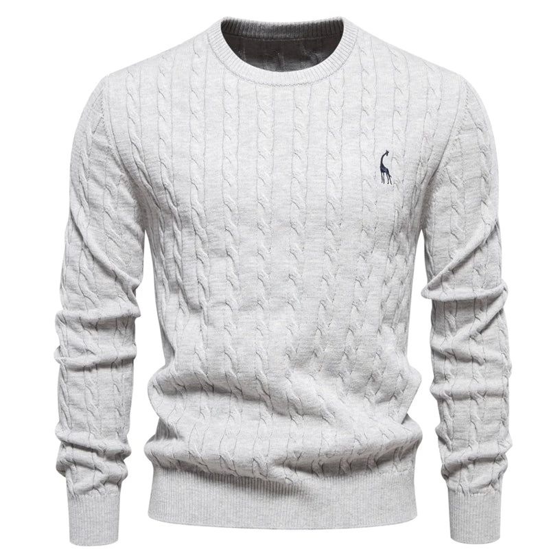 Round Neck Classic Twist Patterned Pullover Knitted Men's Clothing - Tophatter Daily Deals