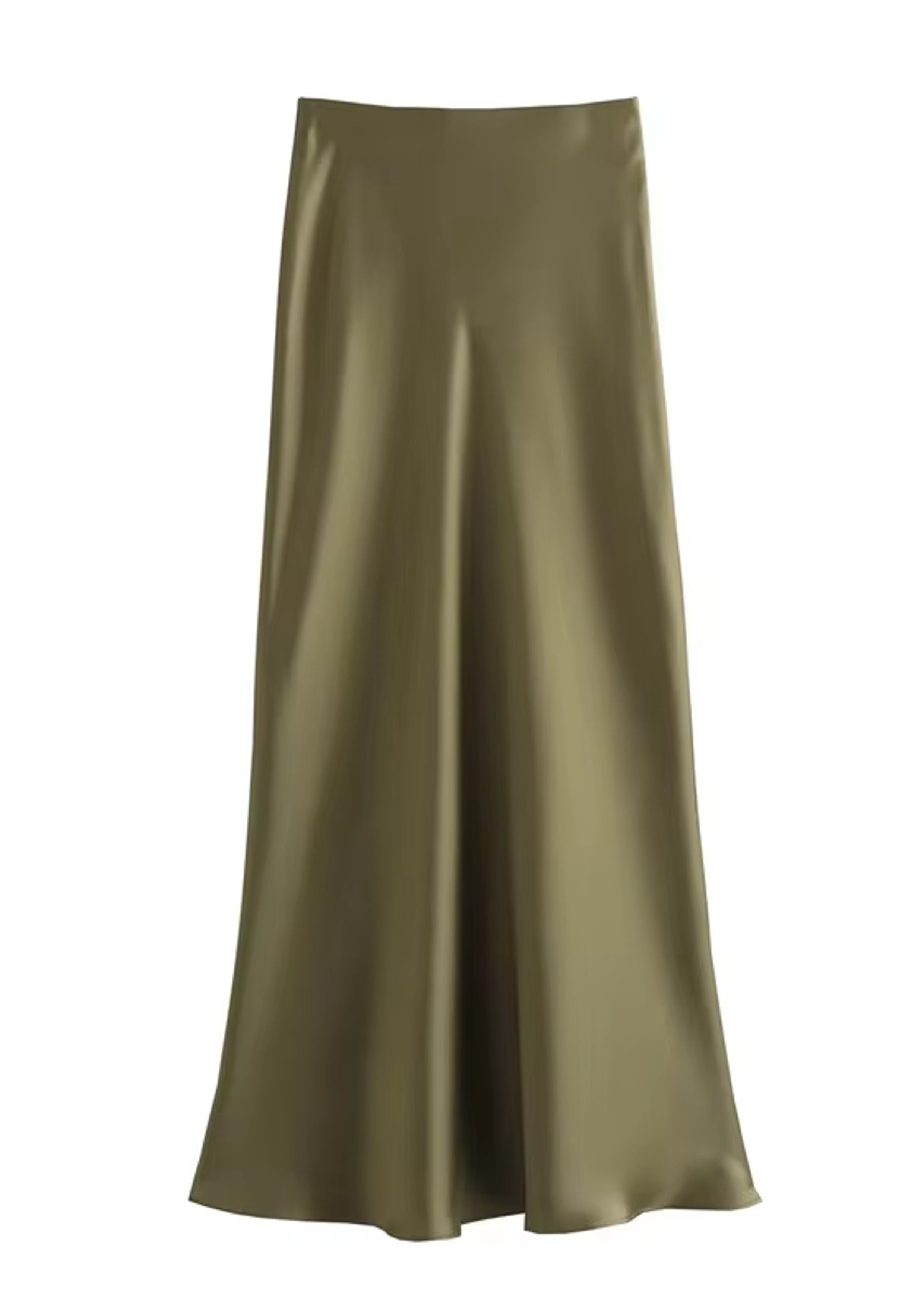Satin Skirt Women High Waist Long Skirts For Women Green Dresses - Tophatter Daily Deals