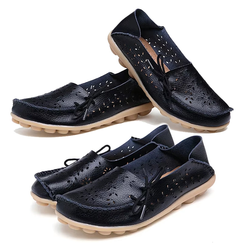 Women Casual Shoes Breathable Leather Loafers Women Shoes - Tophatter Daily Deals