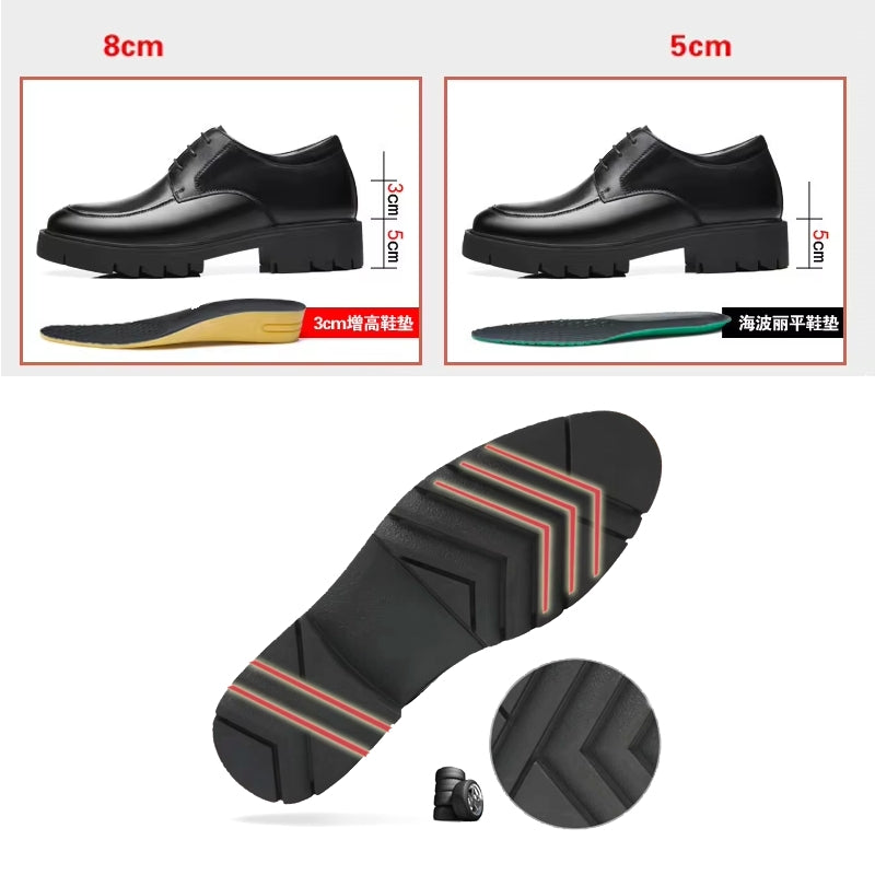 Genuine Leather Heels Men Dress Shoes Men Dresses Shoes - Tophatter Daily Deals