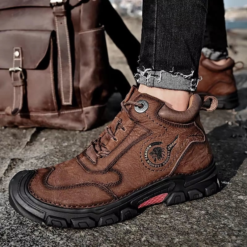 Winter Wear-resistant Ankle Mountaineering Boots Men Dresses Shoes - Tophatter Daily Deals
