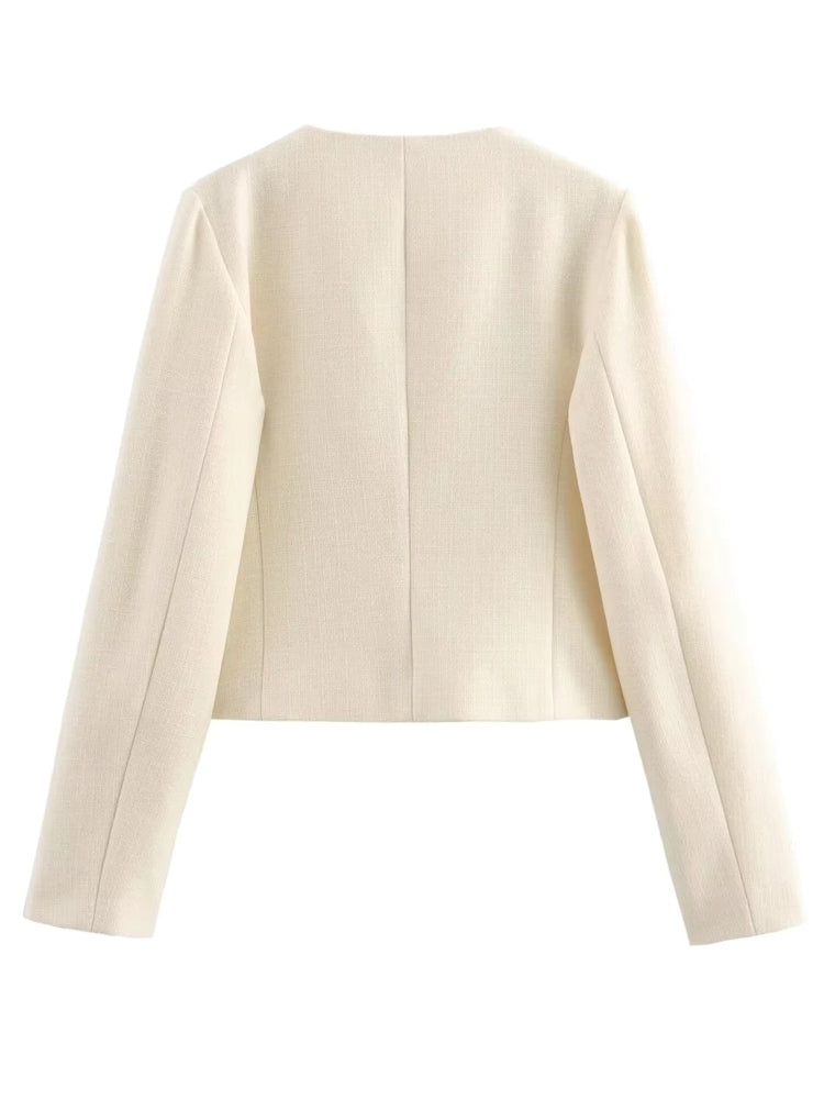Winter Button Demi-Season Short Coats Work Wear Blazers - Tophatter Daily Deals