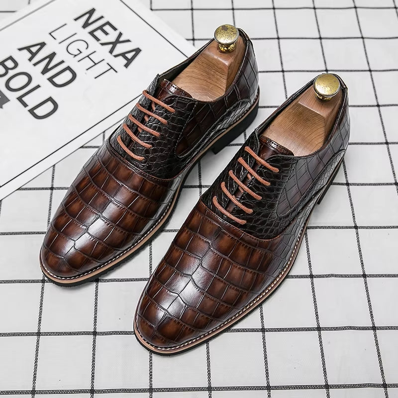 Men Dress Shoes Thick Soled Shoes Anti Skid Oxford Shoes Men Dresses Shoes - Tophatter Daily Deals