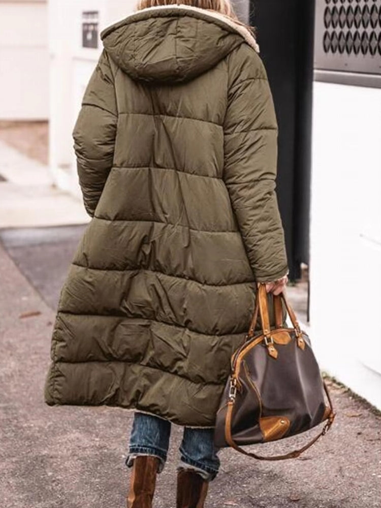 Fashion Winter Hooded Solid Reversible Thick Coat Coats & Jackets - Tophatter Daily Deals
