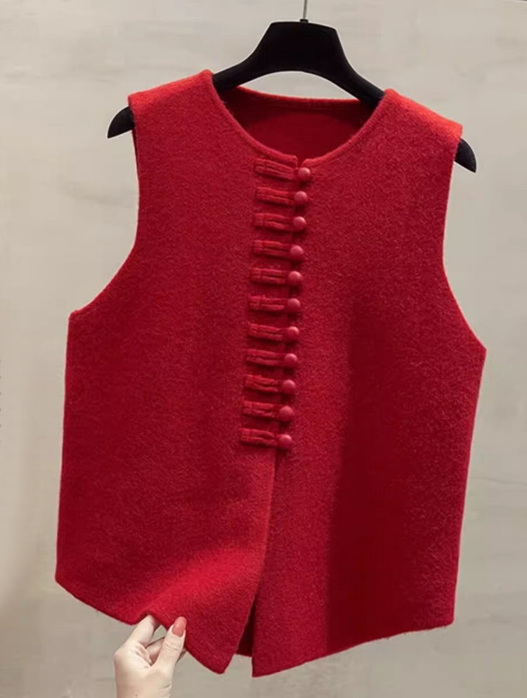 Winter Round Neck Vest Sweater Tops Blouses - Tophatter Daily Deals