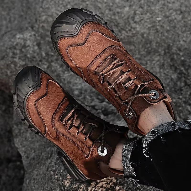 Winter Wear-resistant Ankle Mountaineering Boots Men Dresses Shoes - Tophatter Daily Deals
