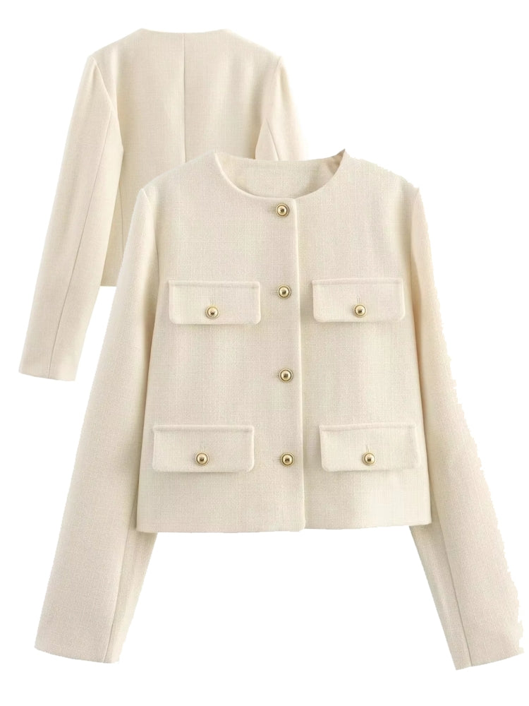 Winter Button Demi-Season Short Coats Work Wear Blazers - Tophatter Daily Deals