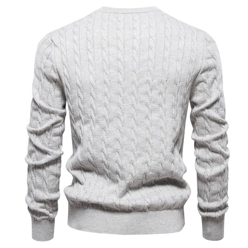 Round Neck Classic Twist Patterned Pullover Knitted Men's Clothing - Tophatter Daily Deals