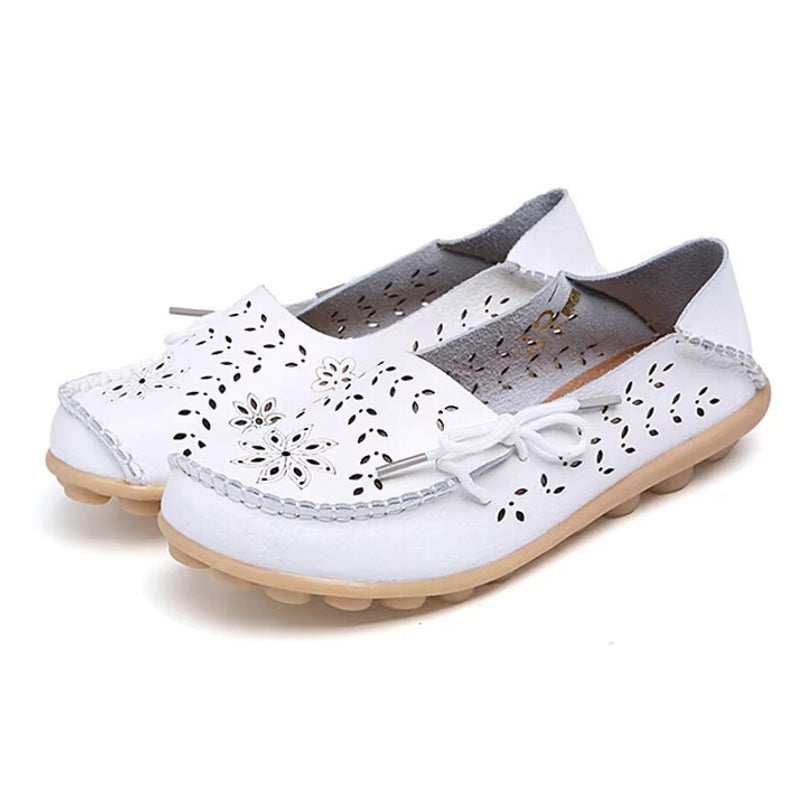Women Casual Shoes Breathable Leather Loafers Women Shoes - Tophatter Daily Deals
