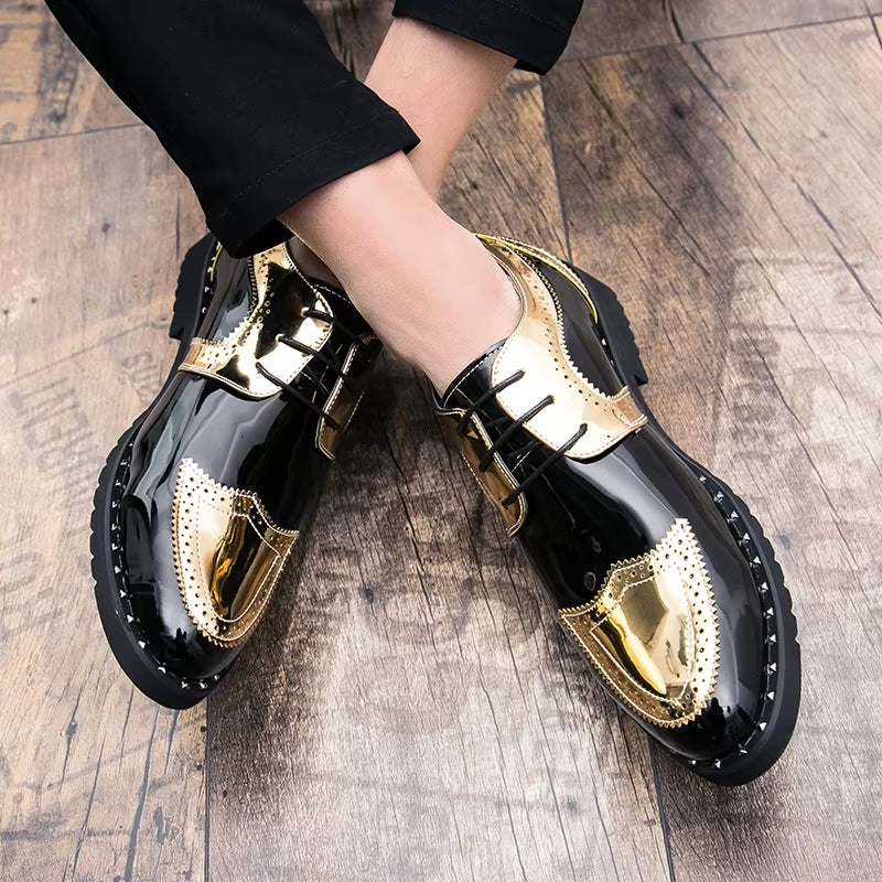 Loafers Shoes Lace Up Low Heel Platform Shoes Men Dresses Shoes - Tophatter Daily Deals