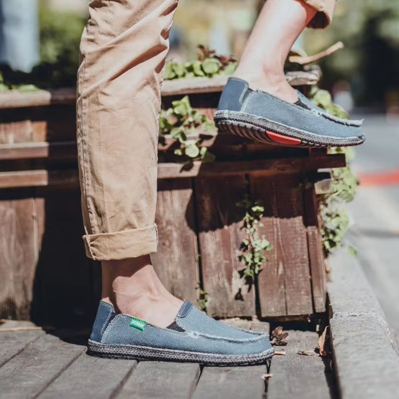 Canvas Loafers Breathable Men Flat Lazy Shoes Loafers - Tophatter Daily Deals