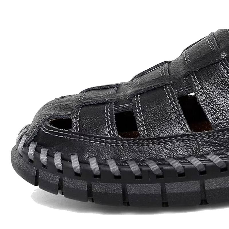 Slip On Split Leather Shoes Men Flats Men Sandals - Tophatter Daily Deals