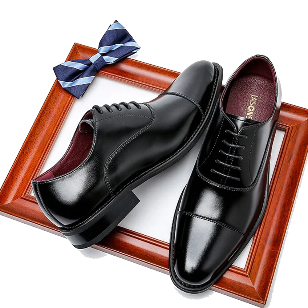 Brown Leather Oxford Shoes Black Men Shoes - Tophatter Daily Deals