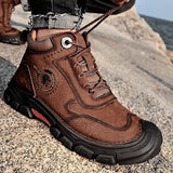 Winter Wear-resistant Ankle Mountaineering Boots Men Dresses Shoes - Tophatter Daily Deals