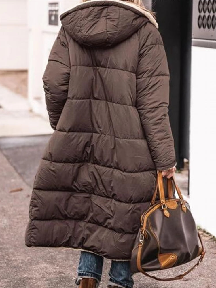 Fashion Winter Hooded Solid Reversible Thick Coat Coats & Jackets - Tophatter Daily Deals
