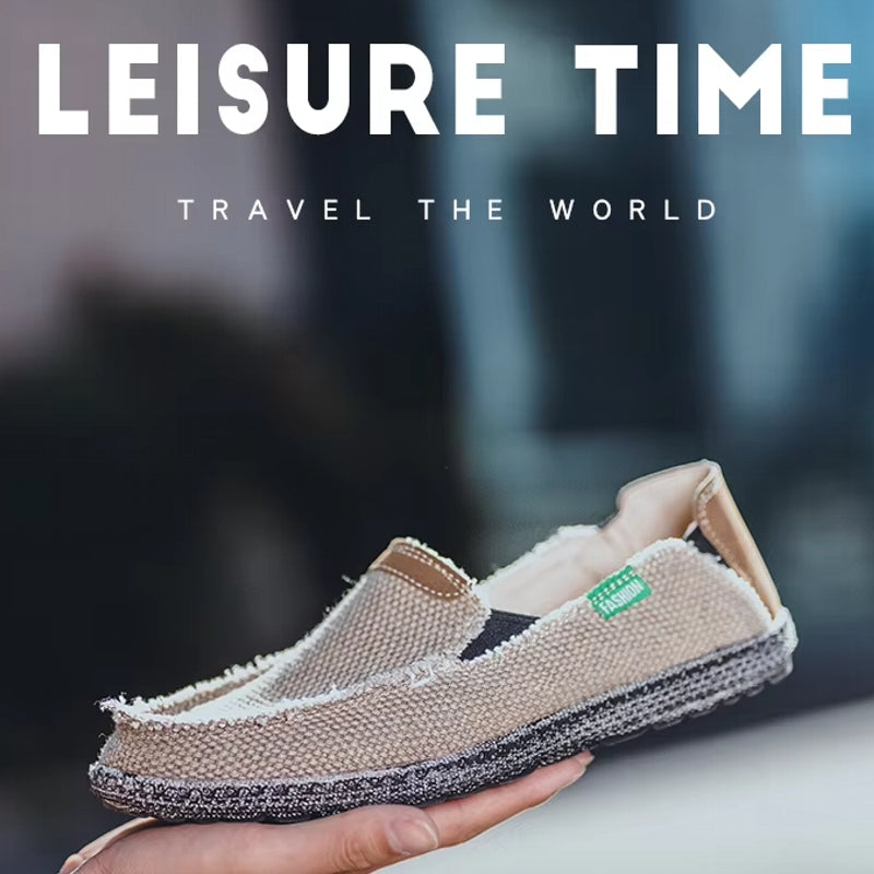 Canvas Loafers Breathable Men Flat Lazy Shoes Loafers - Tophatter Daily Deals