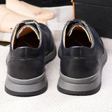 Men Genuine Leather Crocodile Pattern Casual Sneakers Men Dresses Shoes - Tophatter Daily Deals